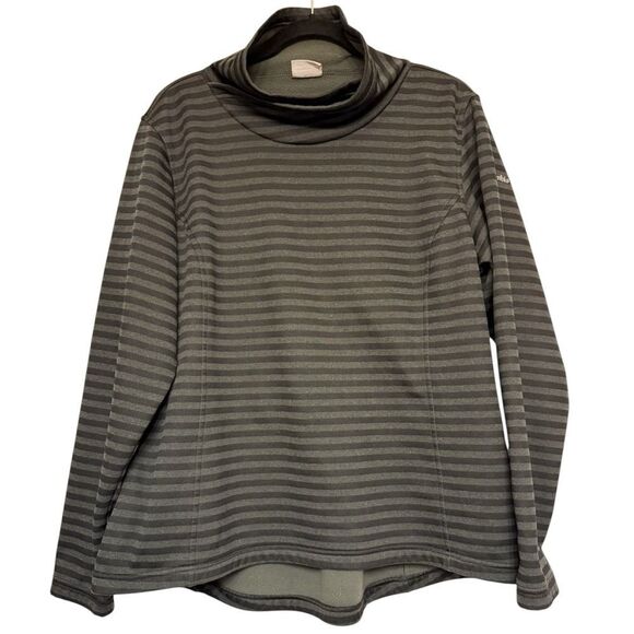 Columbia Tops - Columbia Gray Striped Long Sleeve Pullover Sweatshirt.Cinch Back. Women's. Sz XL